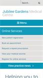Mobile Screenshot of jubileegardensmedicalcentre.co.uk